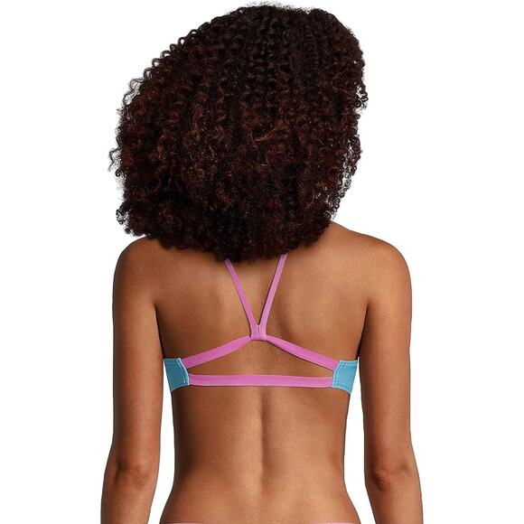 NEW Speedo Women's Swimsuit Top Bikini Strappy Back Demi SMALL - Picture 2 of 2